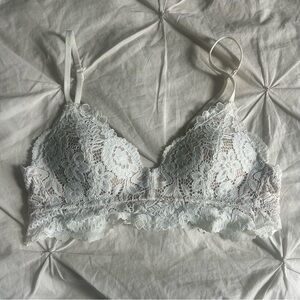 Aerie Womens White Lace Bralette 32A